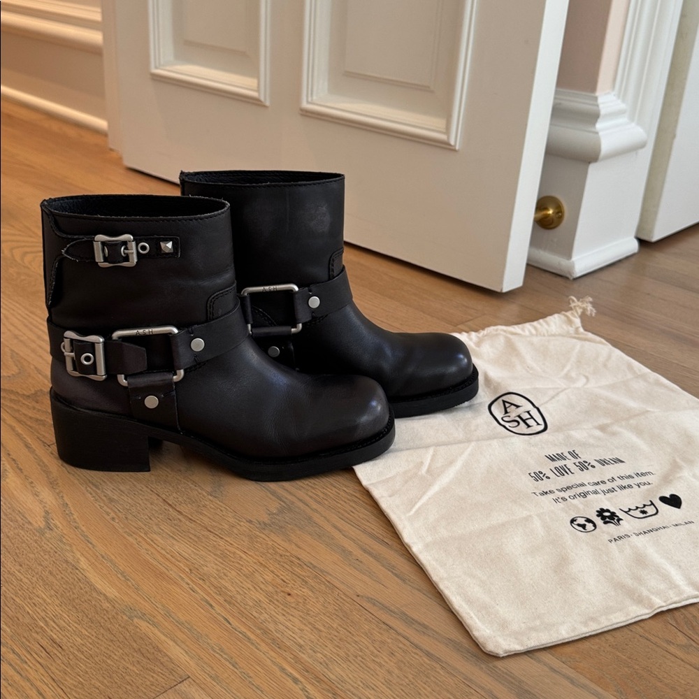 Ash Women’s Black Leather Boots Size 39 (US 8/8.5)